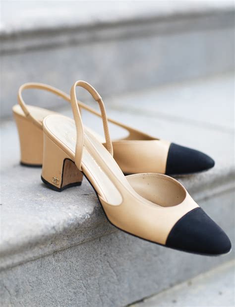 chanel vintage strapy pumps|chanel slingbacks.